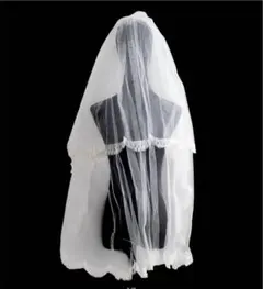 結婚式　ウェディングベール 豪華な花柄　ベールダウン