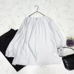 【タグ付未使用】 UNTITLED タックブラウス セレモニー 通勤 春夏