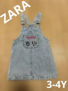 ZARA ジャンパースカート サロペット 104 デニム ミニー ディズニー