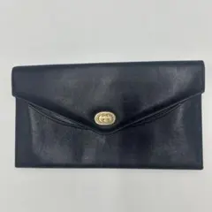 美品 GUCCI グッチ インターロッキング オールレザー化粧ポーチ ドーム