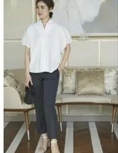 【美品 正規品】セブンテン ギャザースリーブブラウス ホワイト パフスリーブのサムネイル