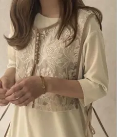 apres jour clair レースベスト ライトブラウン Fサイズ