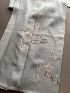 美品】夏着物 訪問着 付け下げ 手描き 菖蒲 単衣 地紋 身丈158裄62.5