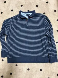 LANDS' END ハーフジップ カットソー ネイビー XLのサムネイル