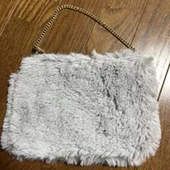 JILL by JILLSTUART グレー ファー クラッチバッグ