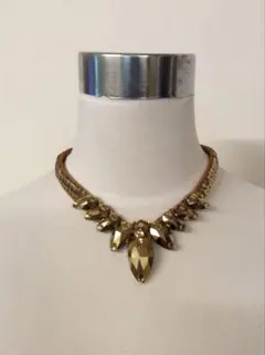 【k9プレミアムガラスストーン】ゴールド 社交ダンス ベリーダンス ネックレス