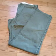 オリーブグリーン ワークパンツ ベルトループ付き