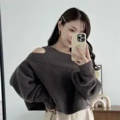 COCODEAL フォックスオフショルニット ブラウン