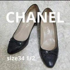 CHANEL シャネル パンプス ココマーク パンチング ロゴ レザーのサムネイル