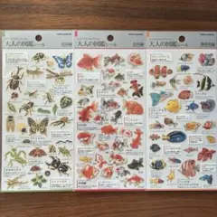 大人の図鑑シール　熱帯魚　昆虫　金魚
