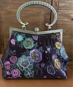 アジアンテイスト　ビーズ刺繍　パーティーバック　2wey