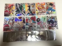 ROUND1コラボ　ワンピースカードゲーム プロモカード コンプ＋ステッカー付き