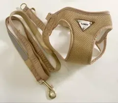 美品　LAMZY ハーネス リード ベージュ Lサイズ 中型犬のサムネイル