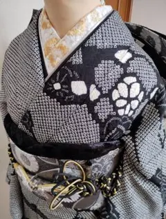 成人式お振袖フルセット総絞り黒