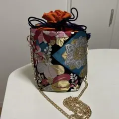 帯リメイクショルダーバッグハンドメイド