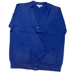 ニットカーディガン ブルー青Lサイズレディースメンズオーバーサイズ シンプル