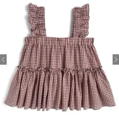 ギンガムチェック柄フリル切り替えキャミソールトップス[sd106]