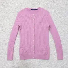 専用 ラルフローレン スポーツ ケーブルニット カーディガン ピンク Mサイズ
