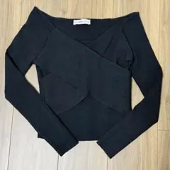 ZARA KNIT 黒 長袖トップス EUR S