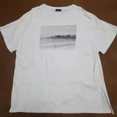 匿名発送　期間限定　夏服セール　SHIPS フォトプリント　白T Tシャツ