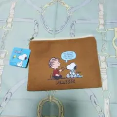 スヌーピー　チャーリー・ブラウン　バッグ　ポーチ　雑貨　小物　茶色