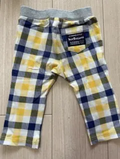 ミキホウス　ホットビスケッツチェック柄コットンパンツ（黄色、青）90cm