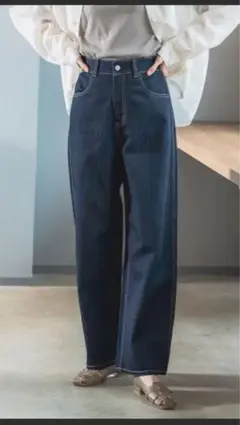 グローバルワーク　GOODデニムバギーパンツ　L ネイビー