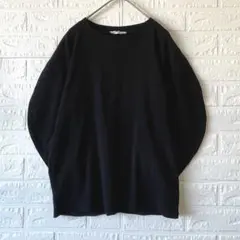 ZARA 【Ｍ】 ブラック 五分袖 カットソー