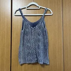 値下げ！ENVYM ニットキャミソール ネイビー　平成ギャル　Y2Kのサムネイル