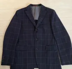 パーフェクトスーツファクトリー☆ネイビー☆テーラードジャケット☆スーツ☆ウール