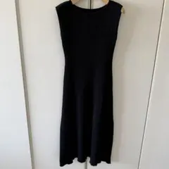 美シルエット リブニットワンピース