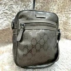 【美品】GUCCI インプリメ ショルダーバッグ GGパターン カーキ