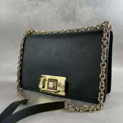 ✨美品✨フルラ　ミミ　ショルダーバッグ 2way レザー　ブラック