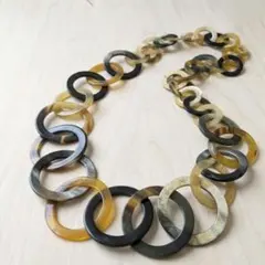 ♢【インポート】2連ネックレス オーバルモチーフ モノトーン¥7,000 
