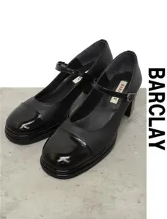 X413/未使用 BARCLAY ストームストラップパンプス 24.5cm 黒