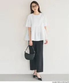 coca クルーネックドッキングカットソー　ホワイト