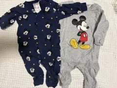 H&M ミッキーマウス ロンパース 2点セット 1-2M