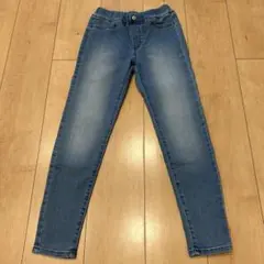 GU ストレッチデニムパンツ　長ズボン　ゴムウエスト　140