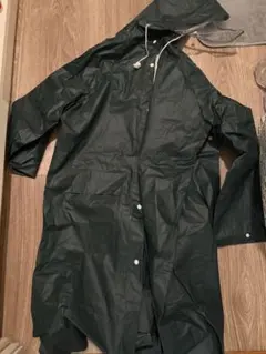 ダークグリーン ロングレインコート