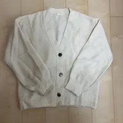 GU パフィータッチパフスリーブカーディガン(L) Ｖネックゆったり 白