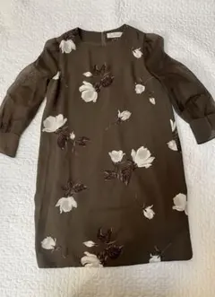 Snidel フラワー柄 七分袖ワンピース