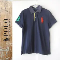 美品　POLO RALPH LAUREN★　半袖ポロシャツ　ネイビー　L