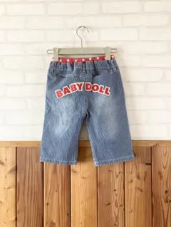 子供服 BABYDOLL ヒッコリー ハーフパンツ 140cm デニム 4