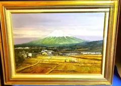 富士山 鶴 油彩 大型 豪華額装 迫力作品 - メルカリ