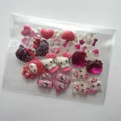 ネイルパーツ サンリオ キティ 濃いピンク 20個セット
