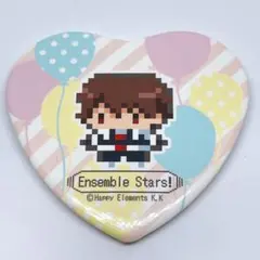 あんさんぶるスターズ 守沢千秋 ハート缶バッジ ドット絵 アニメ グッズ