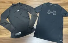 UNDER ARMOUR アンダーシャツ 2枚セット YMD 黒 140