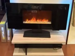 【神奈川県近隣配送無料】電気暖炉、温風ヒーター 付き、バッグライト台付きのサムネイル