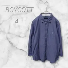 BOYCOTT　長袖シャツ　デニム風シャツ　4　カジュアル　シンプル