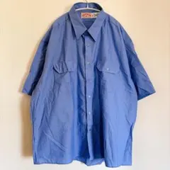 レッドキャップ 無地 シャツ 襟半袖 3XL ビッグサイズ 青 混紡 アメカジのサムネイル